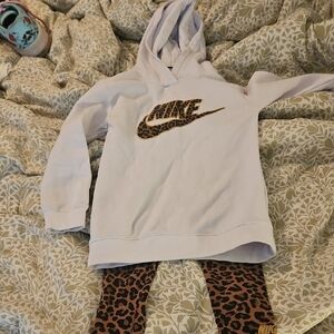 Nike Hoodie and Leopard Leggings Set